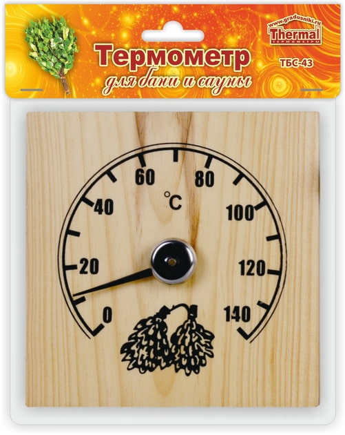 Термометр ТБС-43 для сауны Квадрат
